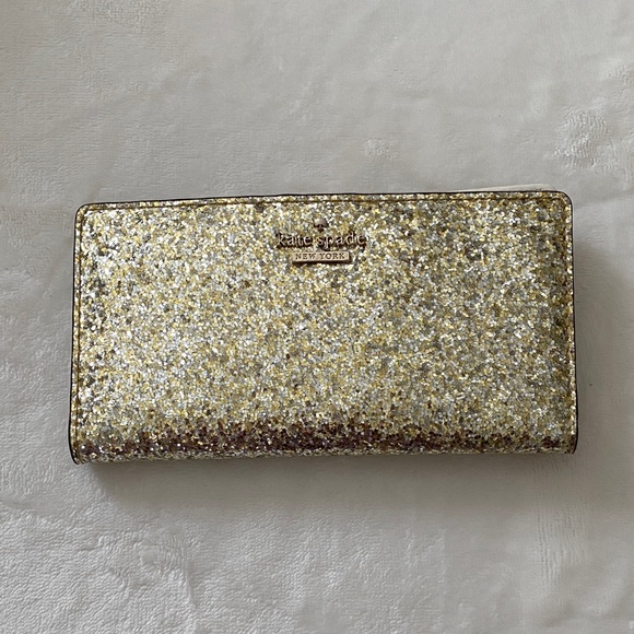 kate spade Handbags - Kate Spade Sparkling Gold Wallet